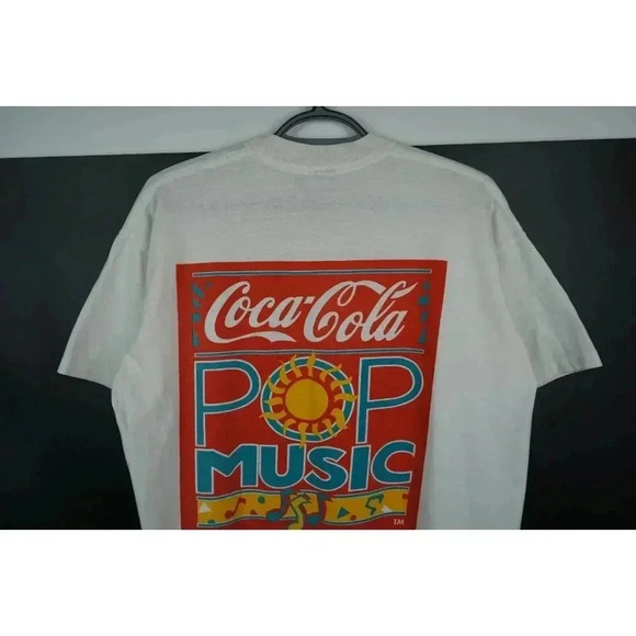 Vintage 90s Coca-Cola Summer Beach T-Shirt Men's Large | Item #709 - Picture 5 of 10